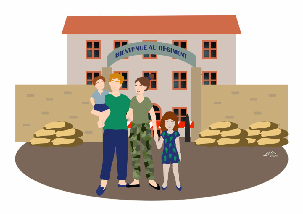 famille devant le régiment qui cherche à créer un nouveau réseau